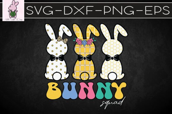 Bunny Happy Easter Squad Retro SVG Graphics & Crafts Review