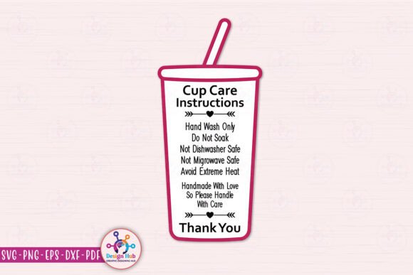 Cup Care Instructions SVG for Graphics and Crafts