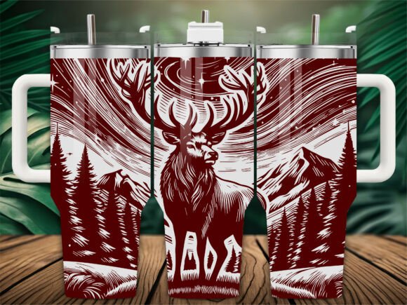 Deer Mountain Laser Engraving Tumbler Graphics & Wraps