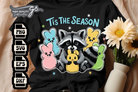 Easter Fun Tumbler Wrap Raccoon SVG for Crafts & Graphics