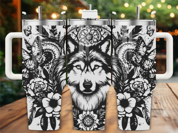 Floral Wolf Laser Engraving Tumbler: Graphics Review