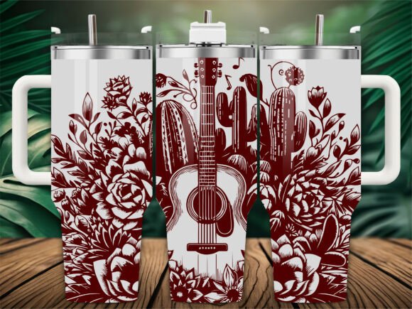 Guitar Tumbler Graphics for Crafts and Cricut