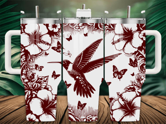 Hibiscus Hummingbird Graphics for Crafts