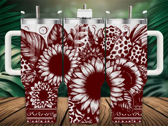 Sunflower Floral Tumbler Wraps & Graphics